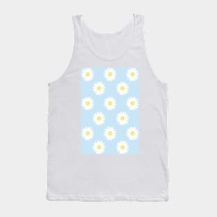 blue pastel daisy flower floral pattern Tank Top